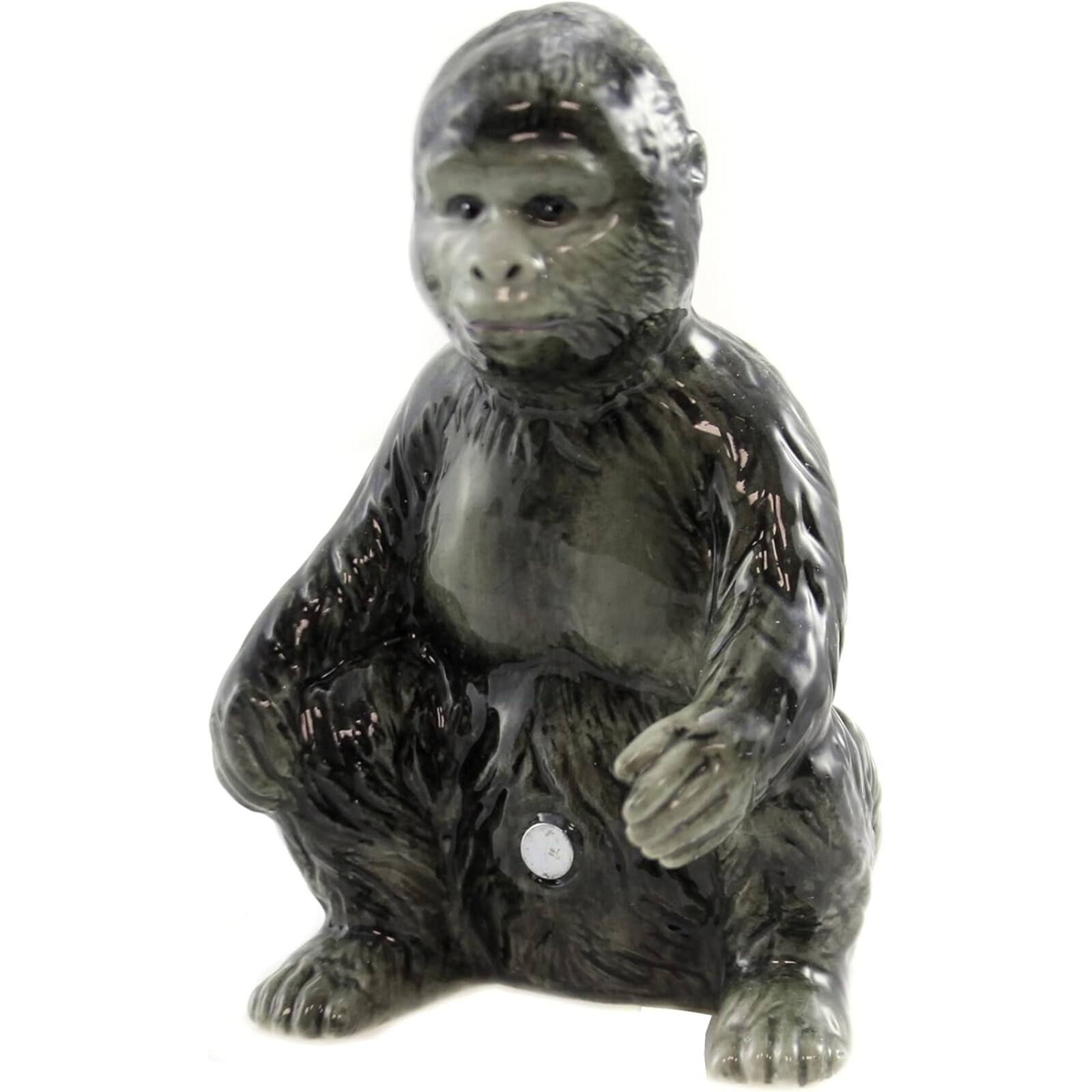 Angle. Pacific Trading - Gorilla Mother with Baby Ceramic Salt and Pepper Shaker Set - Black.