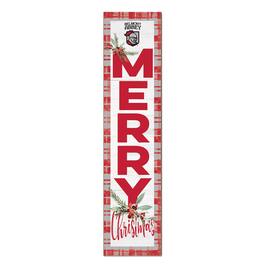 Jardine - Belmont Abbey Crusaders 12'' x 48'' Outdoor Merry Christmas Leaner - White