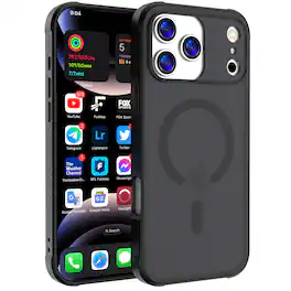 Dteck - Magnetic for iPhone 17 Pro Max Case, Compatible with MagSafe, Translucent Matte Phone Cover - Black