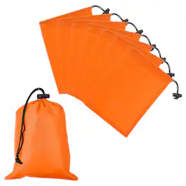 Unique Bargains - Drawstring Bag with Toggle, Stuff Sack Waterproof Travel Storage Cinch Pouch, 6" x 8" & 8pcs - Fits Gym/Travel/Hiking - Orange