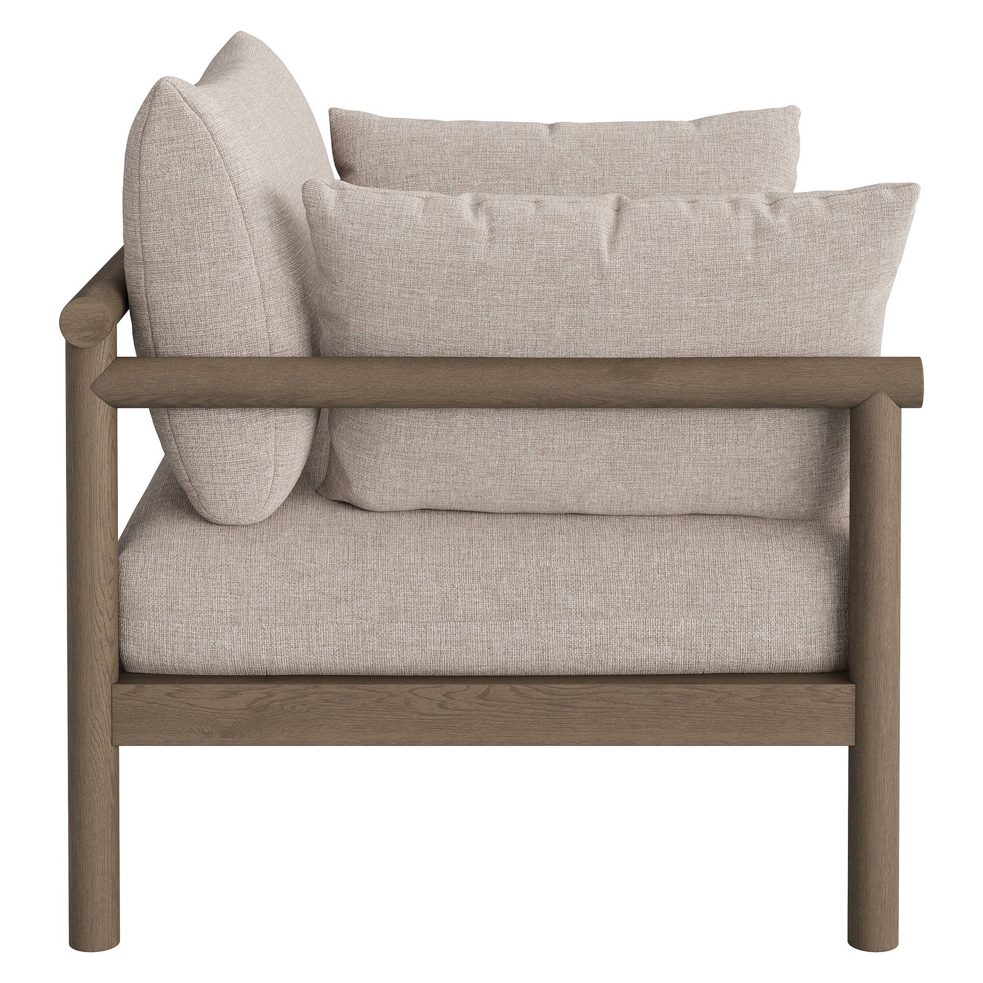 Alt View 2. Modway - Eleni Outdoor Teak Wood Armchair by Modway - Weathered Gray Pebble.