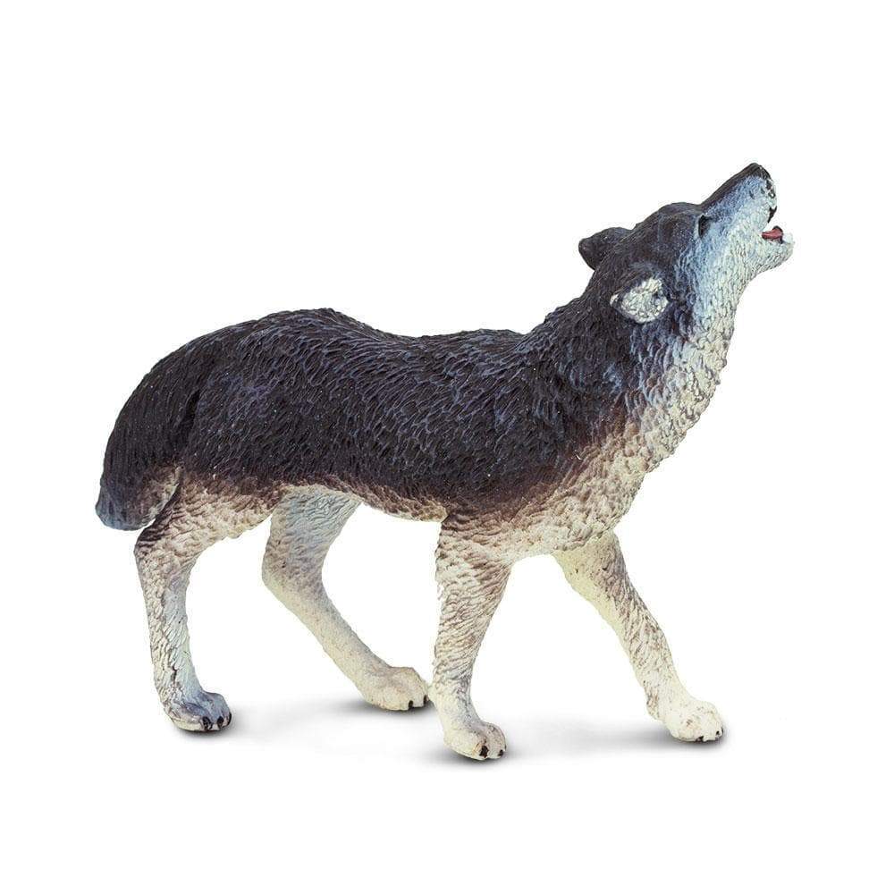 Angle. Safari Ltd. - Gray Wolf Toy Figurine.