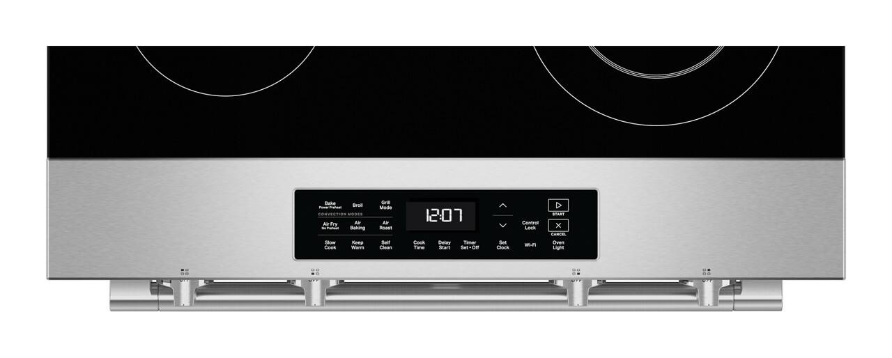 Bake Brod  
- CONVECTION MODES  
- Air Fry  
- Alternate Baking  
- Keep Warm  
- Grill Mode  
- Air Roast  
- Self Clean  
- 12:07  
- Cook Delay Timer  
- Time Start  
- Set Clock  
- Control Lock  
- WI-FI  
- START  
- Oven Light