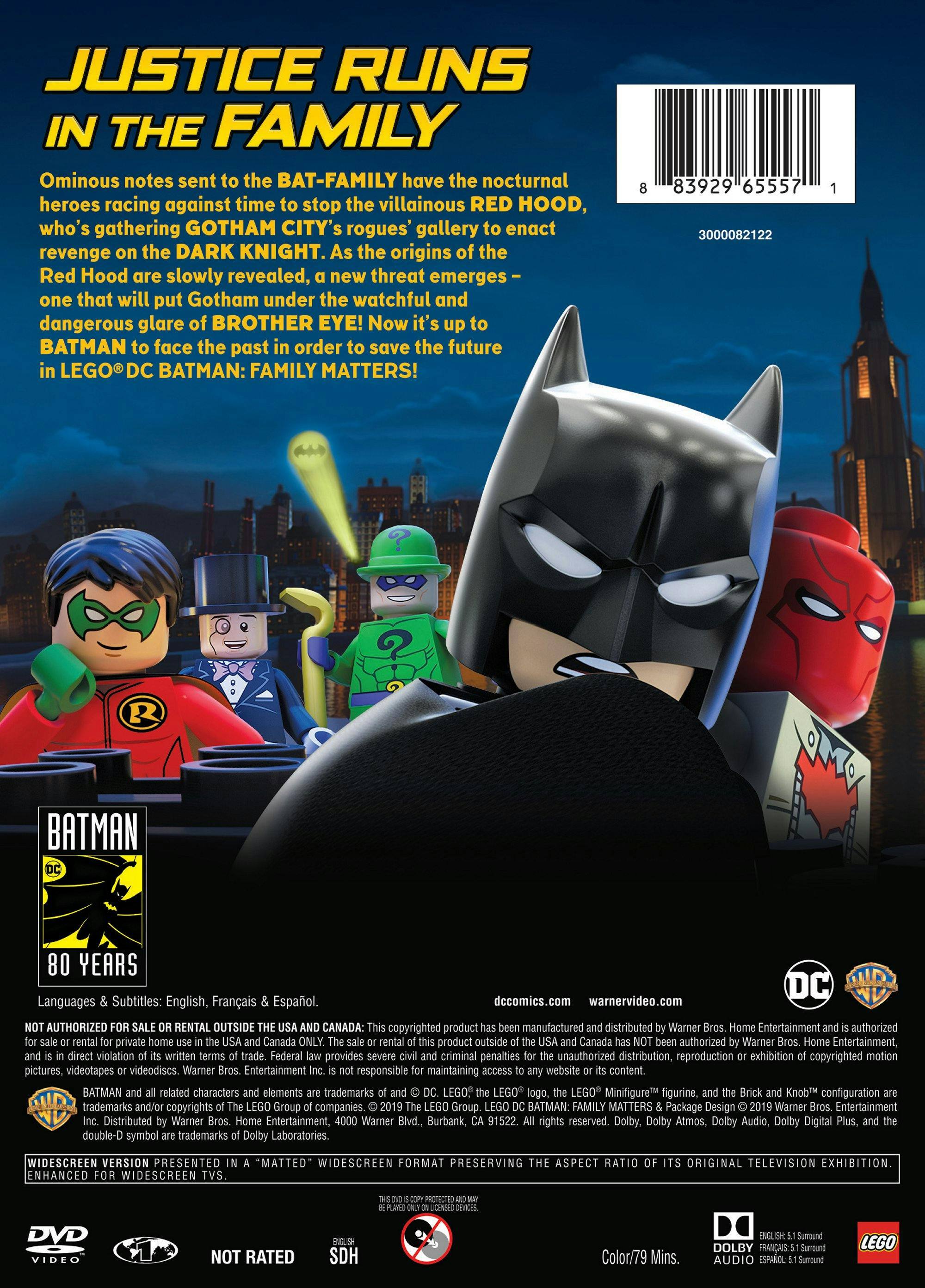 Back. LEGO DC: Batman: Family Matters w/ LEGO Batmobile Premium (DVD + Toy) [DVD].
