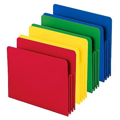 Alt View 3. Smead -  Heavy Duty Poly File Pockets, 3-1/2" Expansion, Letter Size, Assorted Colors, 4/Box  - Assorted Colors.