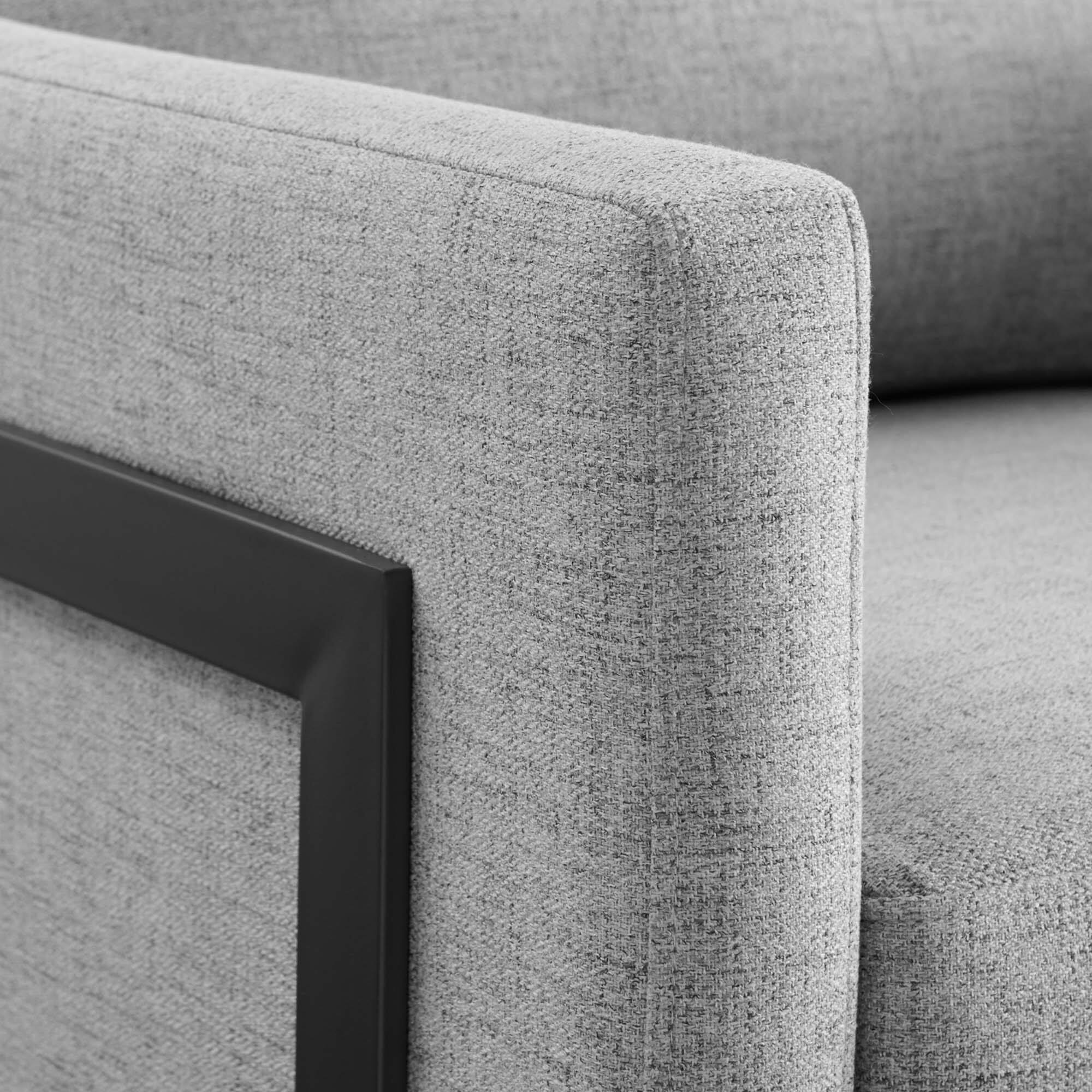 Alt View 4. Modway - Posse Upholstered Fabric Accent Chair by Modway - Black Light Gray.