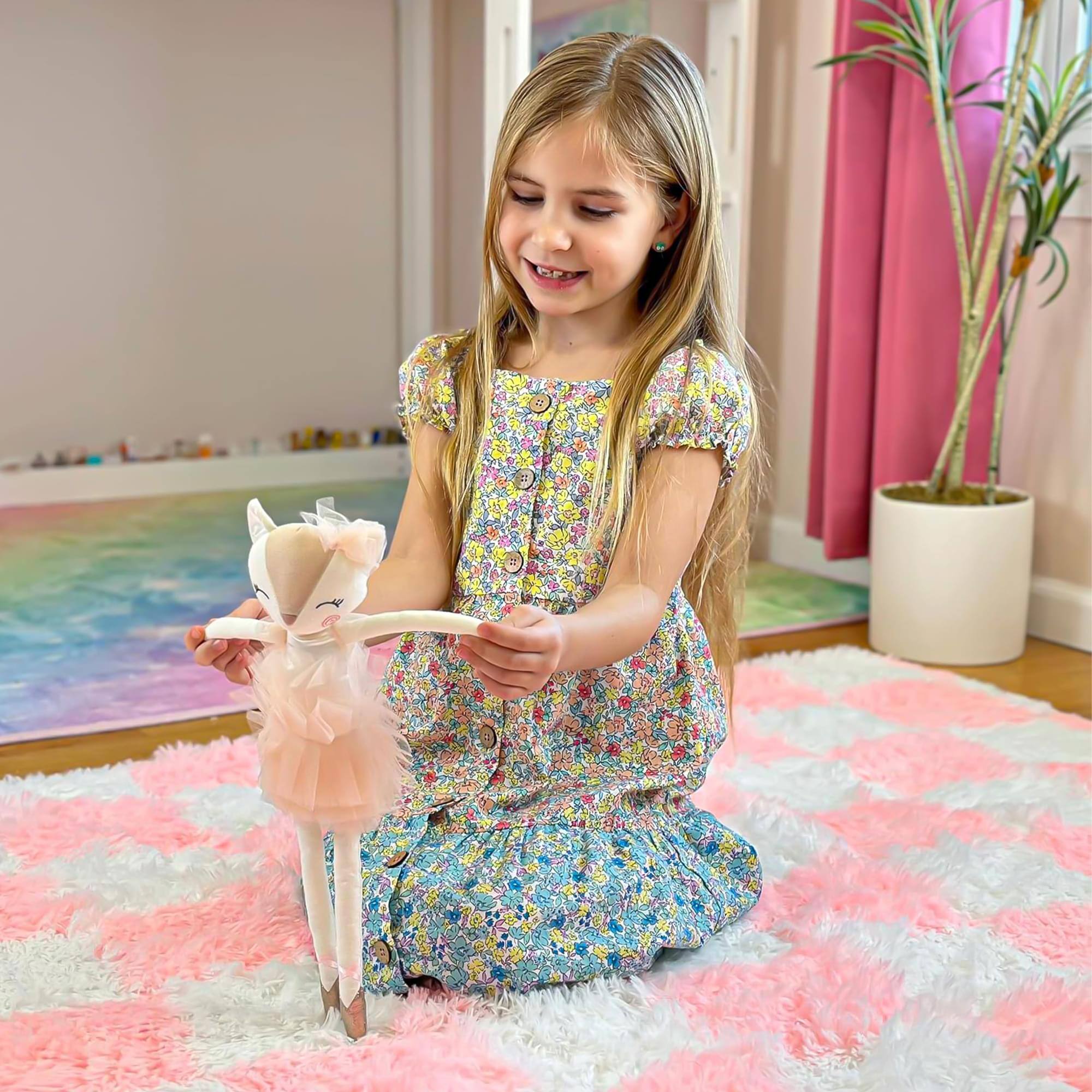 Alt View 3. TriAction Toys - Teddykompaniet Plush Ballerina Cat, Celine - White.