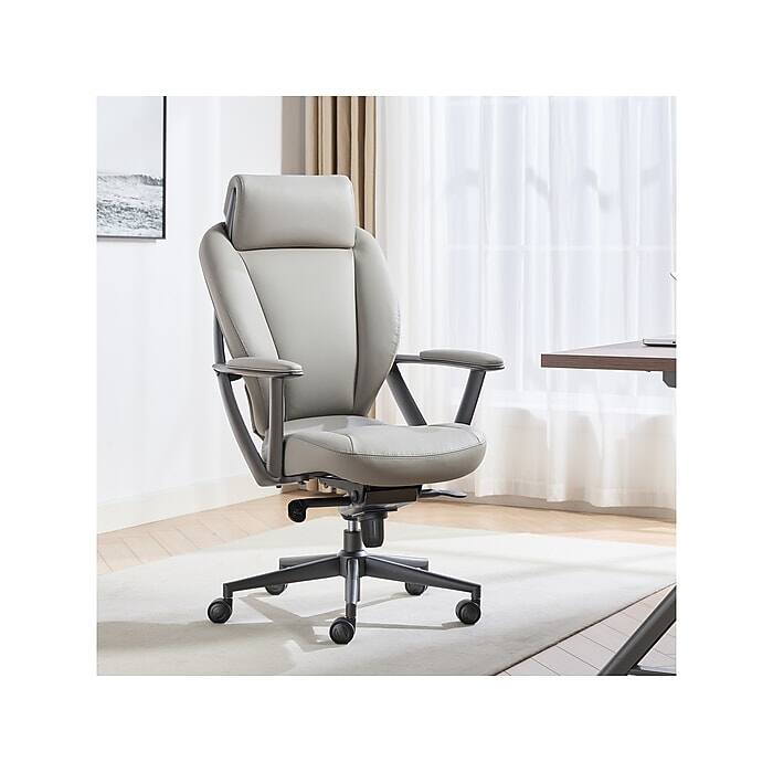 Alt View 2. La-Z-Boy - La-Z-Boy Vannes Ergonomic Polyurethane Swivel Executive Chair - Gray.