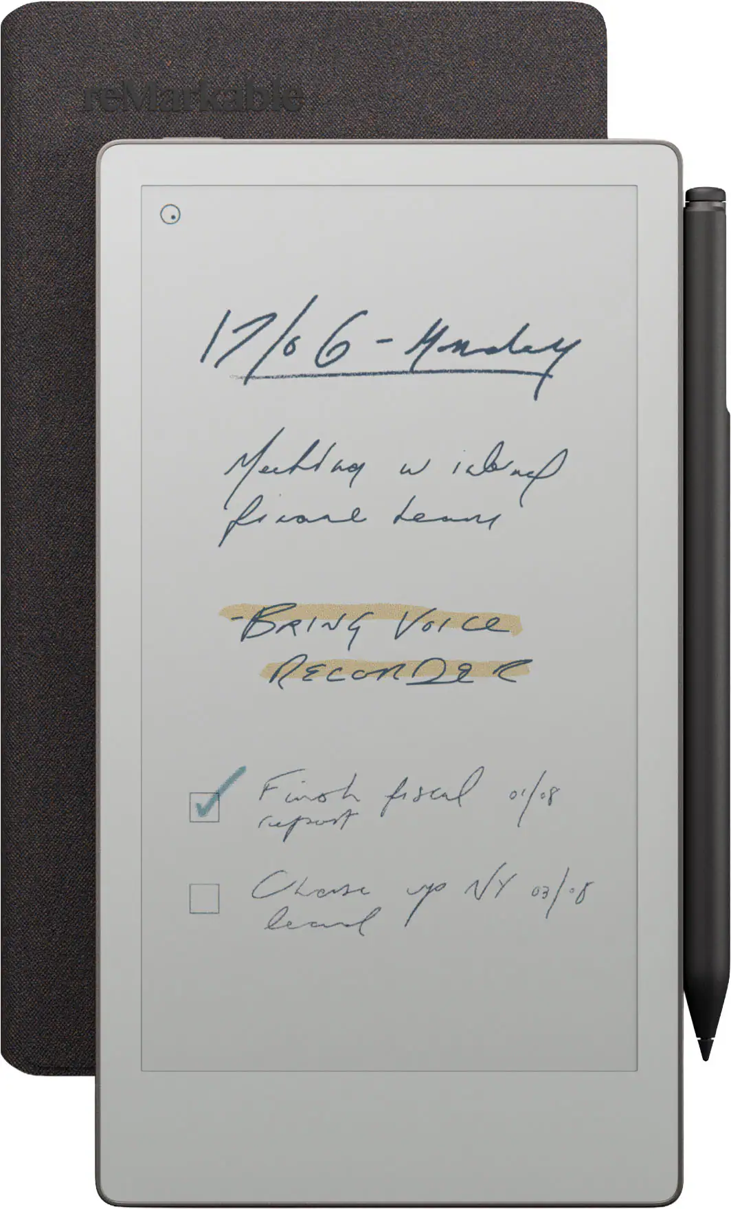 reMarkable - Paper Pro Move - 7.3" Paper Tablet with Marker Plus and Mosaic Weave Book Folio - Basalt