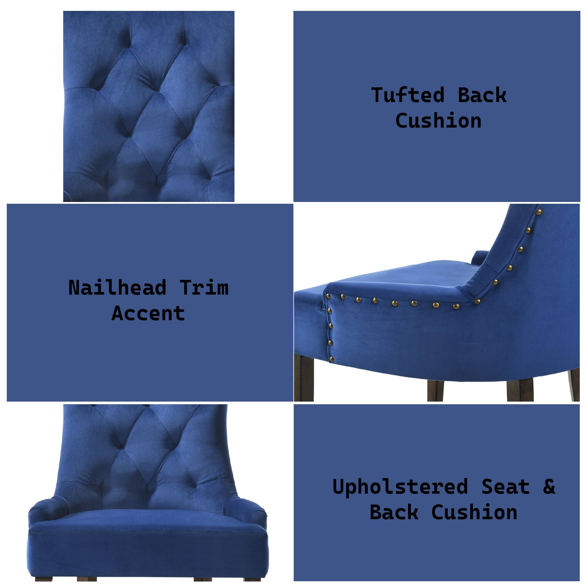 - Tufted Back Cushion
- Nailhead Trim Accent
- Upholstered Seat & Back Cushion