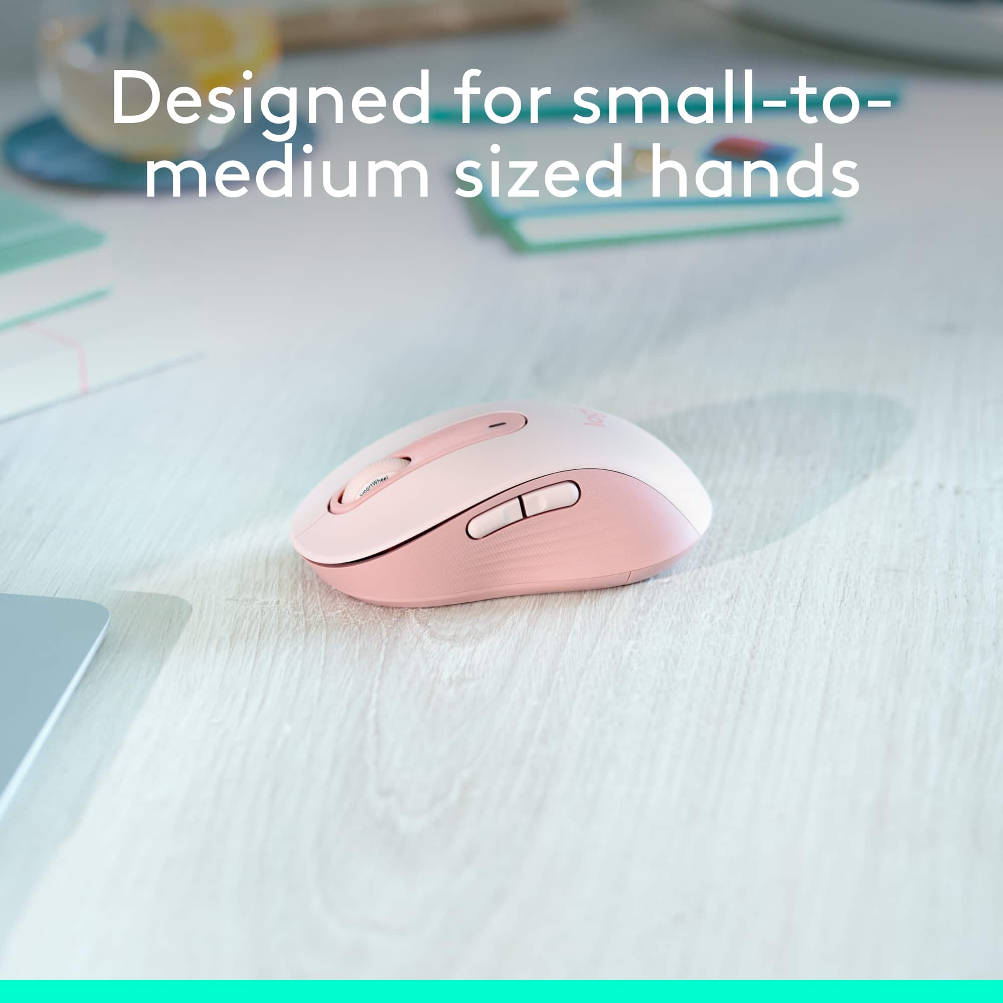 Designed for small to medium-sized hands.