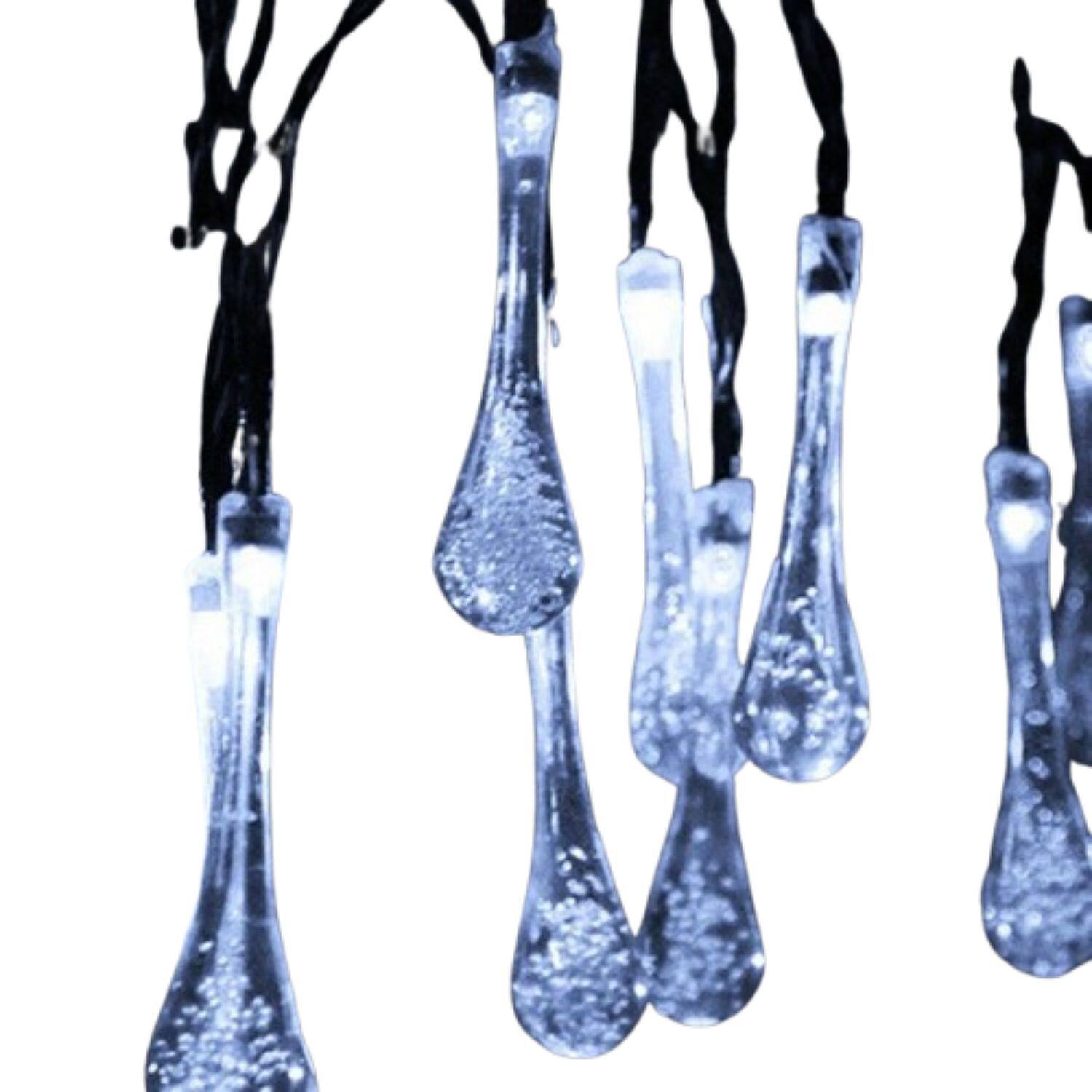 Left. Home Collection - Cold White Outdoor Solar Powered 30 LED String Lights – Waterproof Garden, Patio, Yard & Party Decoration Lamp.