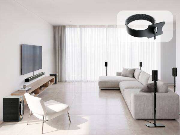Alt View 4. Ultimea - Steady 400 Speaker Stands, Adjustable Height, Stable Aluminum Alloy Speaker Mounts for Surround Sound Systems - Black.