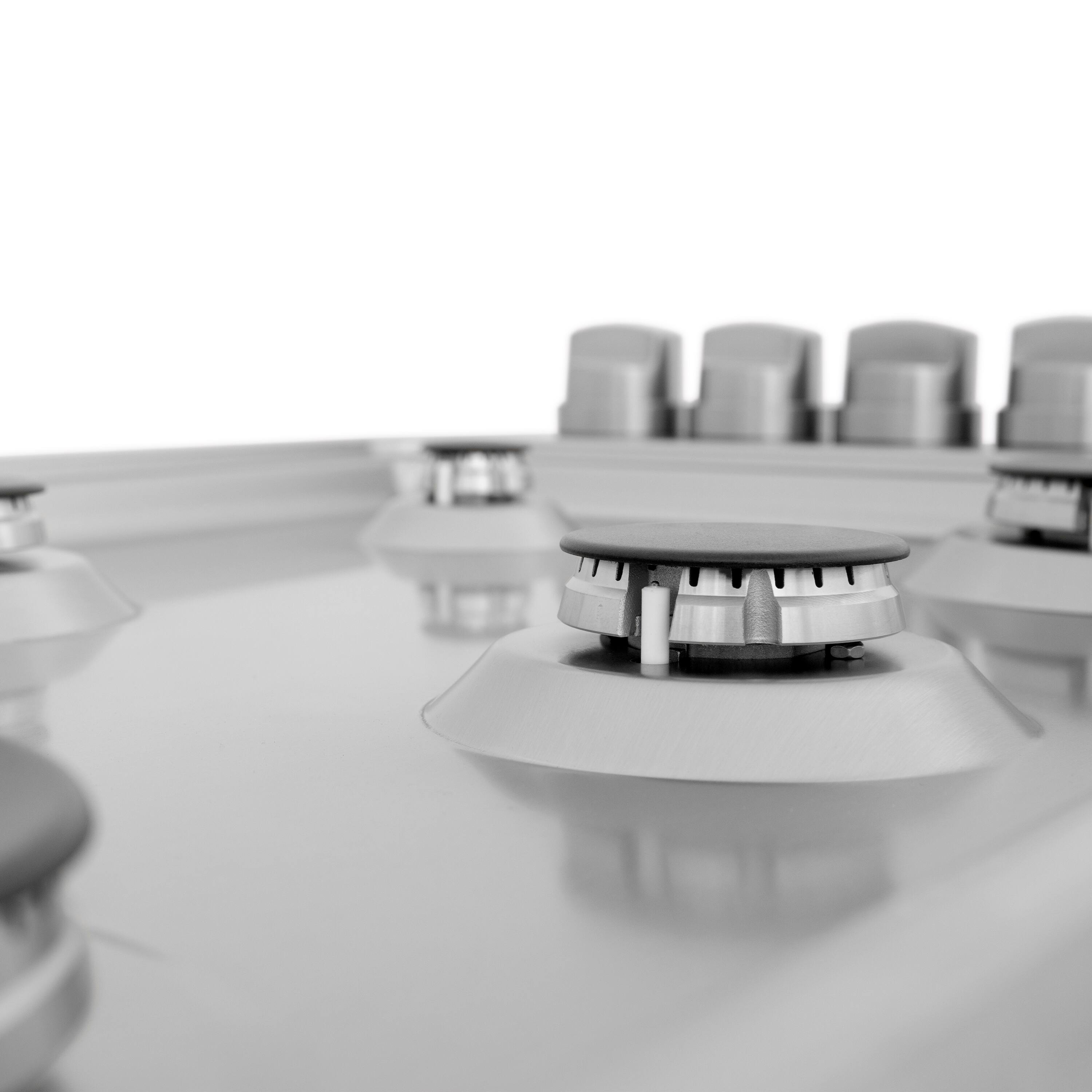 Alt View 3. ZLINE - ZLINE 36 in. Gas Cooktop with 6 Burners (RC36) - Stainless steel.