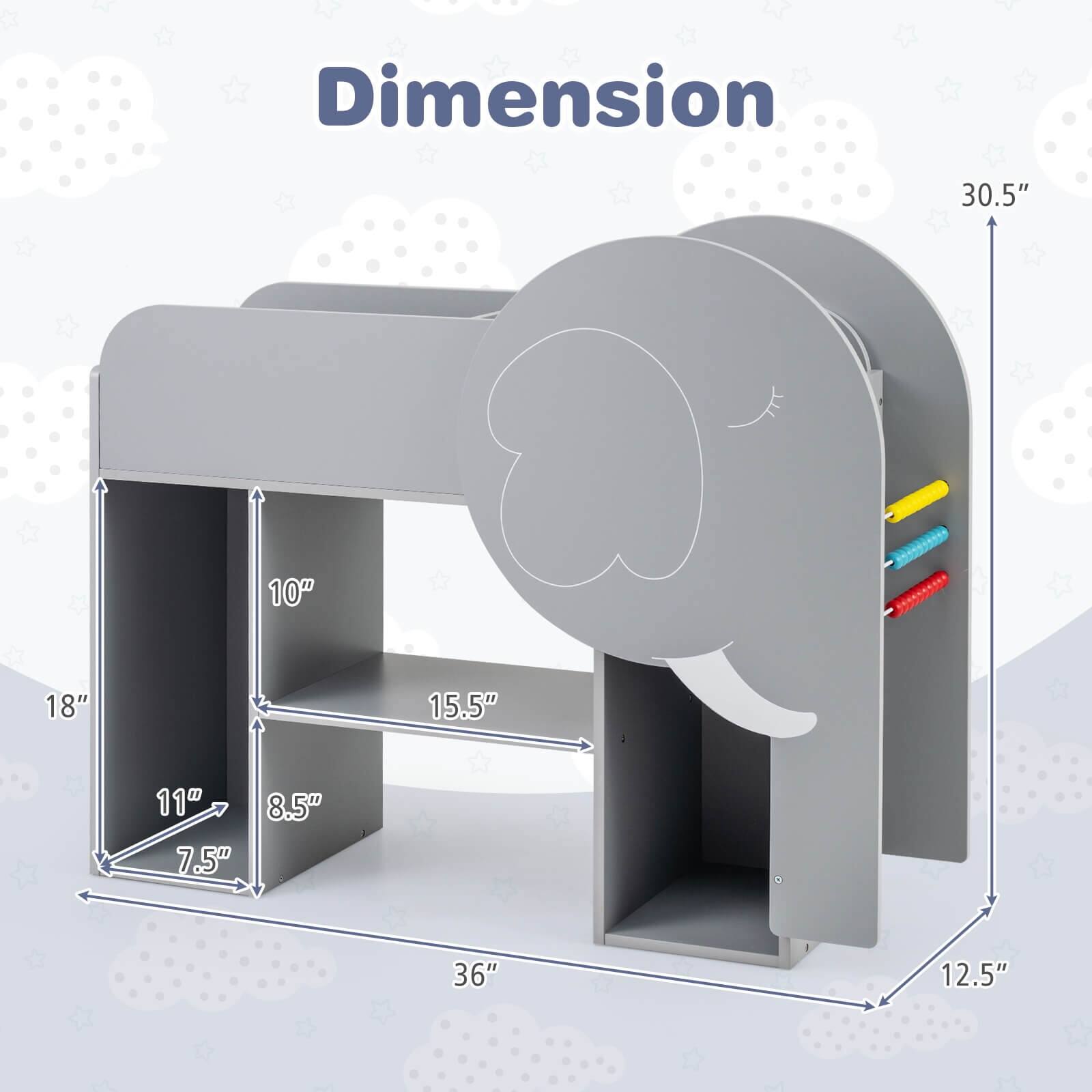 Dimension: 30.5" x 10" x 18" x 15.5" x 11" x 7.5" x 8.5" x 36" x 12.5"