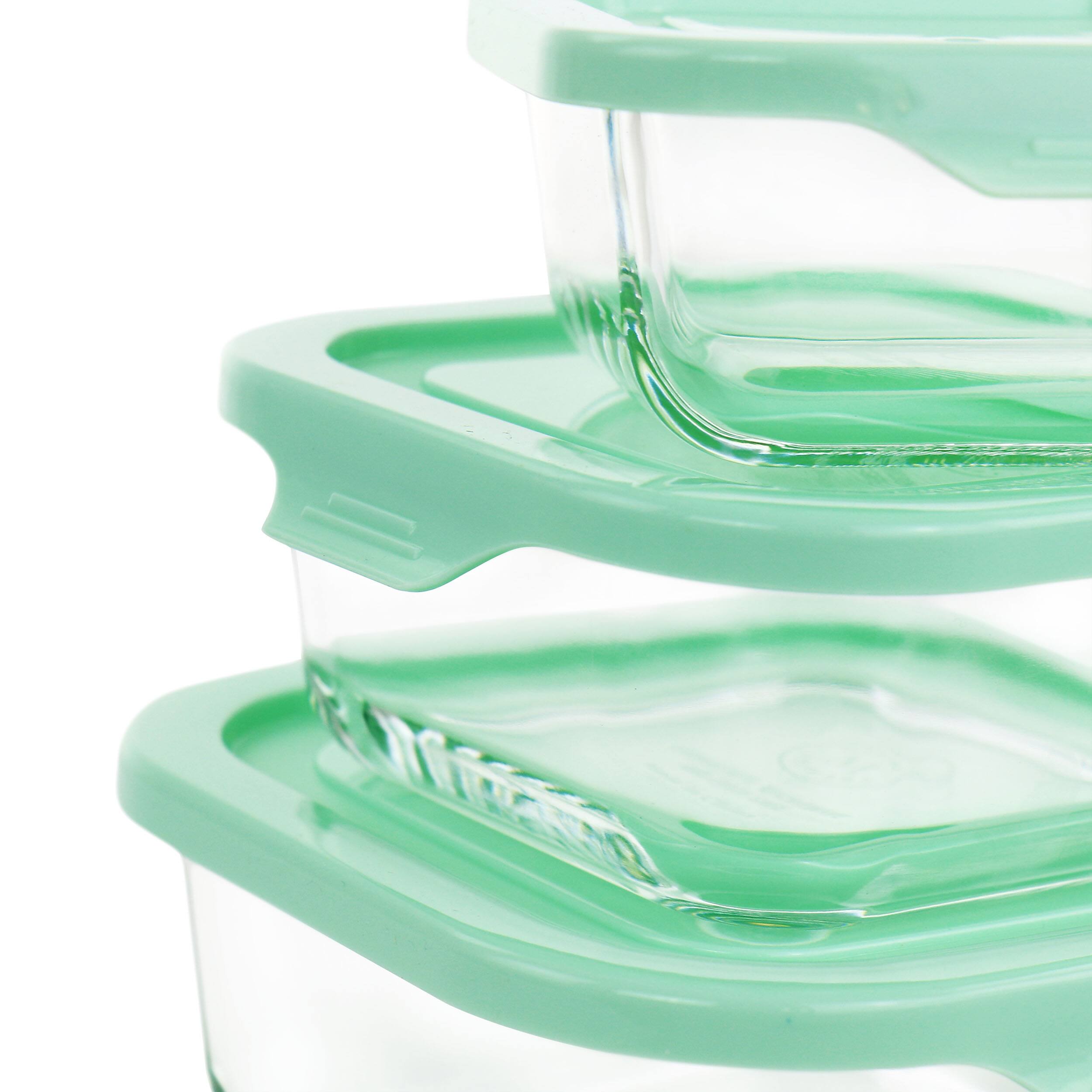 Alt View 2. Martha Stewart - Martha Stewart 6 Piece Glass Storage Containers with Lids in Mint - Mint.