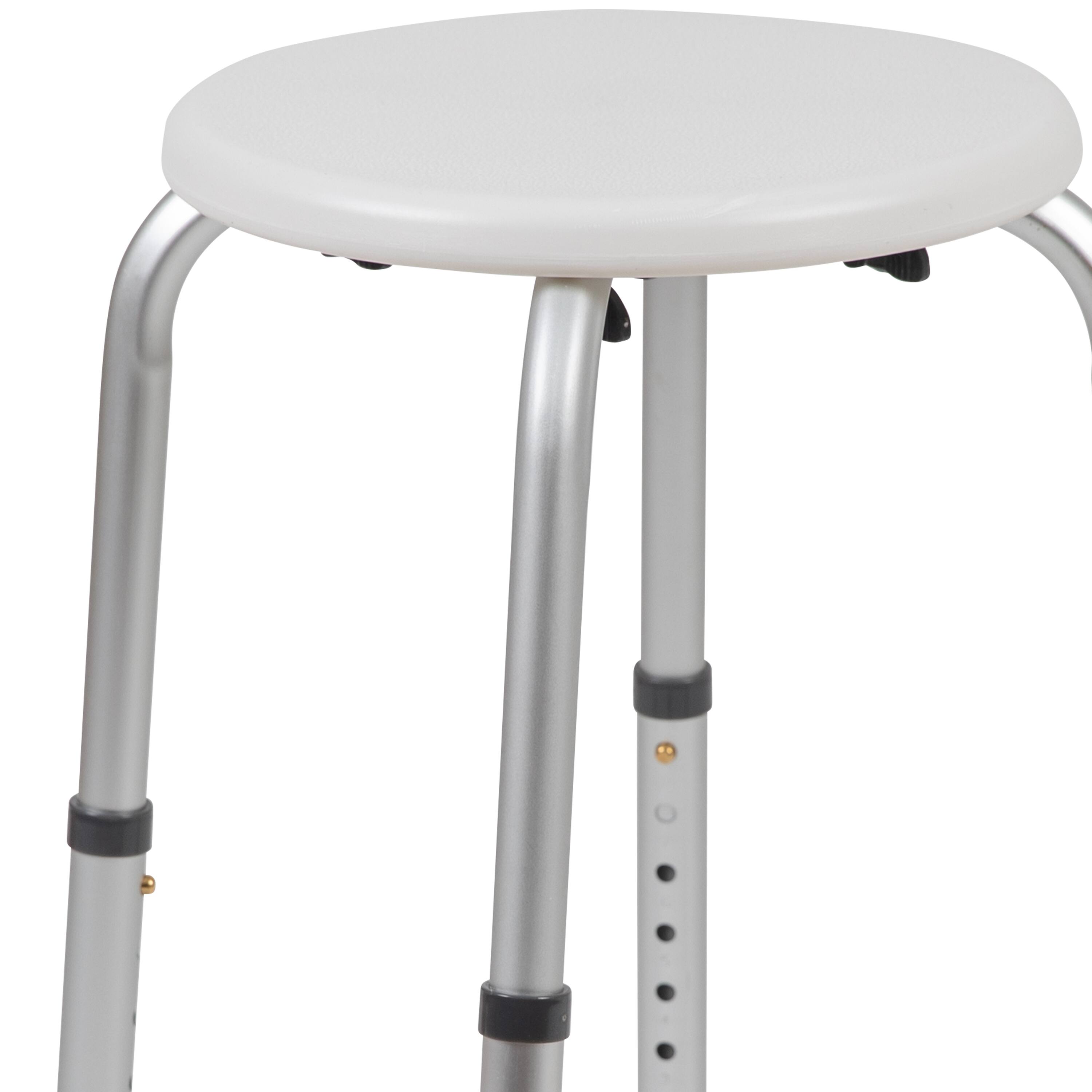 Alt View 10. Emma + Oliver - Tool-Free 300 Lb. Capacity, Adjustable Bath & Shower Stool - White.