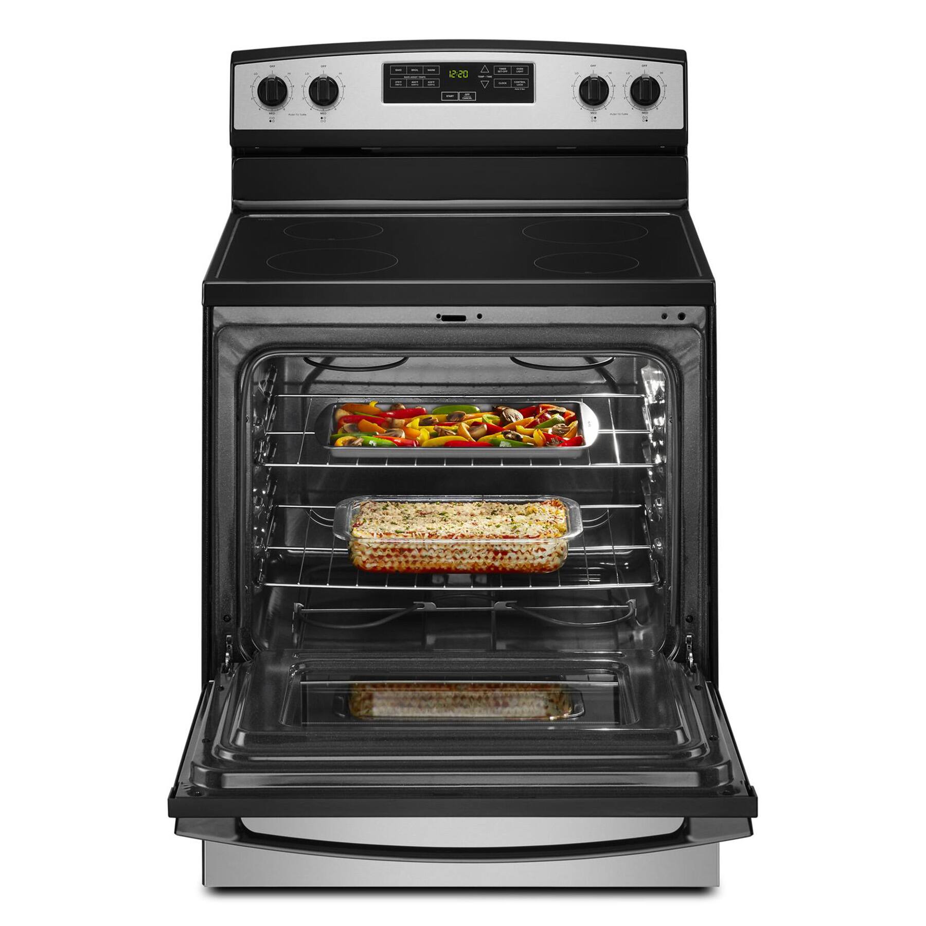 Alt View 2. Amana - 4.8 Cu. Ft. Freestanding Electric Range with Extra-Large Oven Window - Stainless Steel.