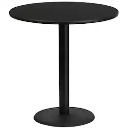 Emma + Oliver - 42" Round Laminate Table Top with 24" Round Bar Height Table Base - Black