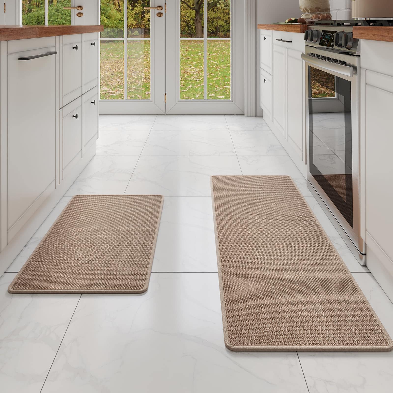 Stylel Star - Kitchen Rugs Mats Non Slip Washable Absorbent Runner Front Sink Floor Easy Clean Maintain Mat Brown X30 Protect You R - A- Brown