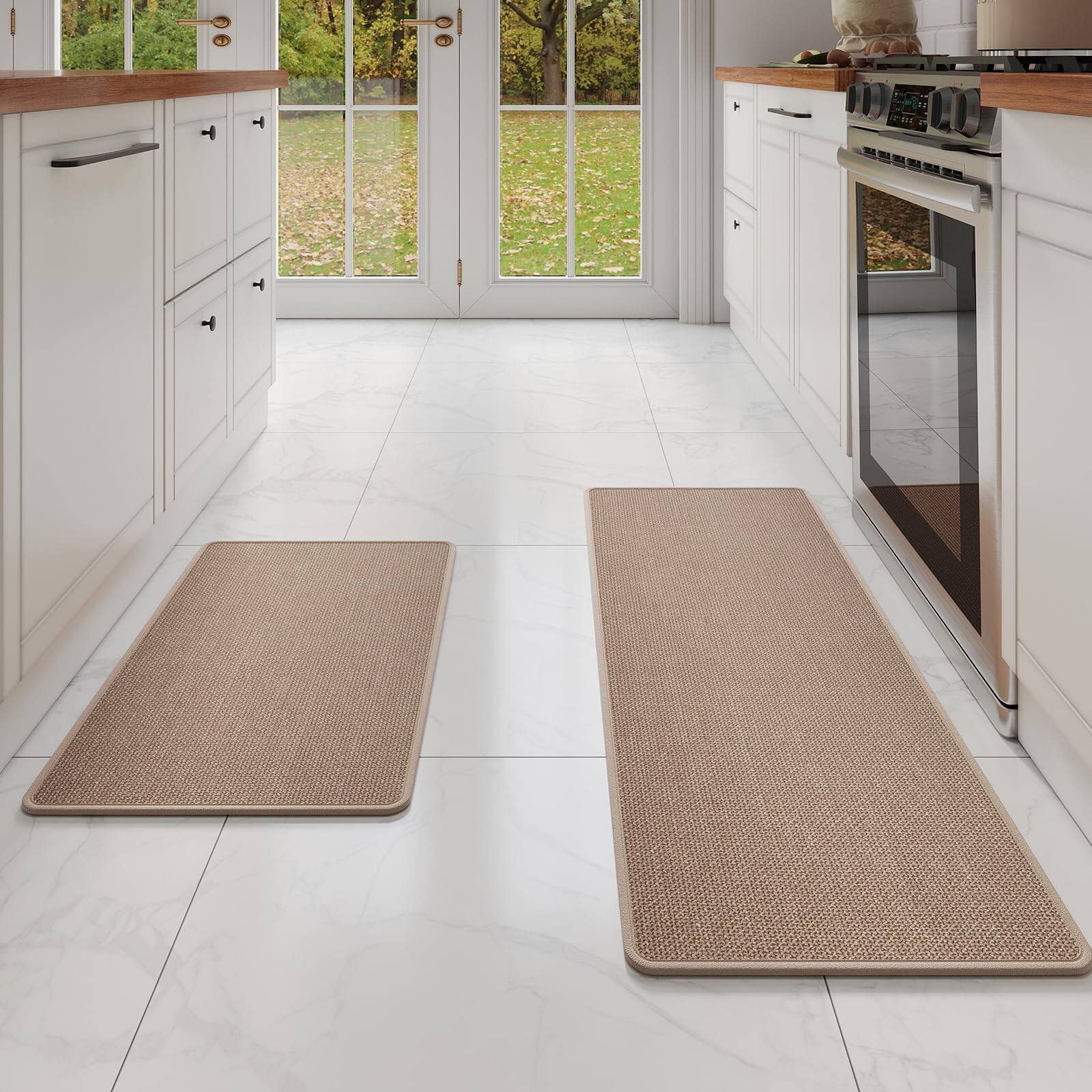 Stylel Star - Kitchen Rugs Mats Non Slip Washable Absorbent Runner Front Sink Floor Easy Clean Maintain Mat Brown X30 Protect You R - A- Brown
