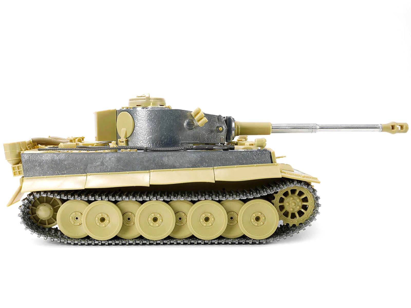 Angle. Metal Proud - Skill 4 Model Kit German Sd.Kfz.181 Pz.Kpfw VI Tiger I Early Production Heavy Tank Schwere Panzerabteilung 505 1/32 - Yellow and Grey.