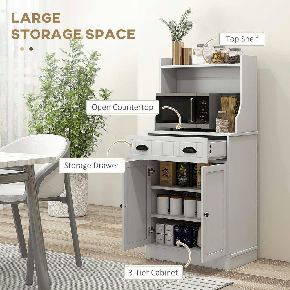LARGE STORAGE SPACE

- Top Shelf
- Open Countertop
- Storage Drawer
- 3-Tier Cabinet
