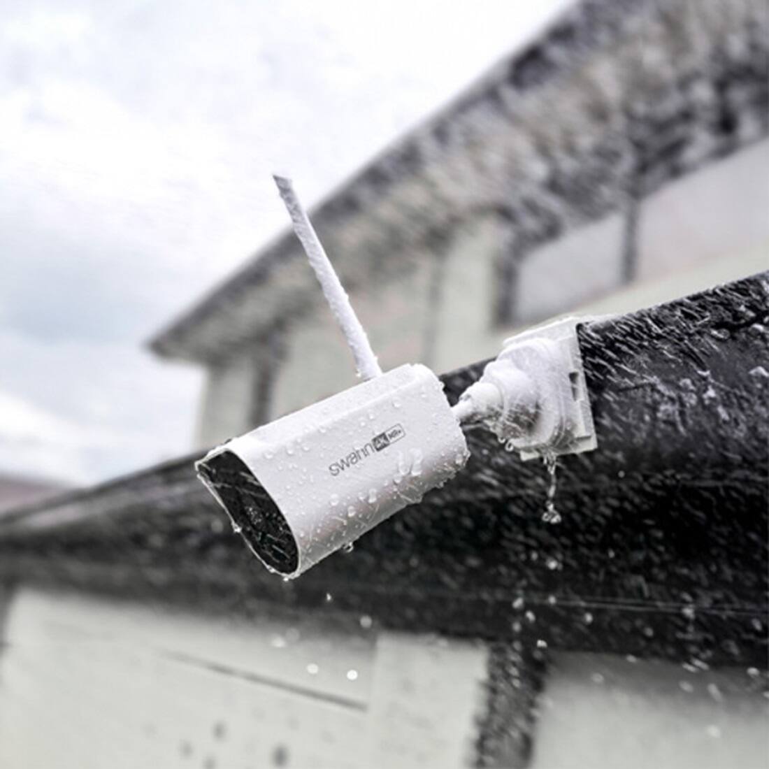 Alt View 14. Swann - Outdoor Gutter / Fence Mount for Swann Wire-Free Cameras & Solar Panels - White.