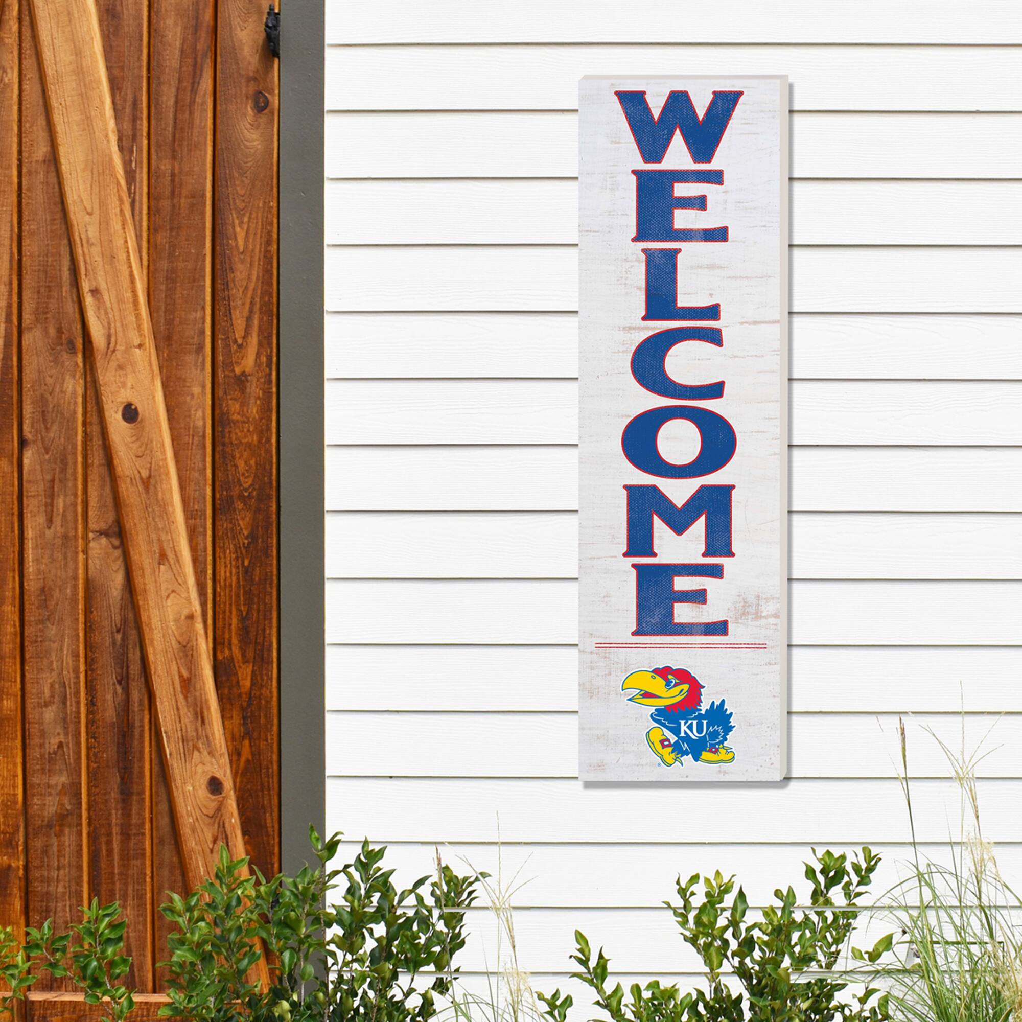 Alt View 1. Jardine - Kansas Jayhawks 10'' x 35'' Indoor/Outdoor Welcome Sign - White.