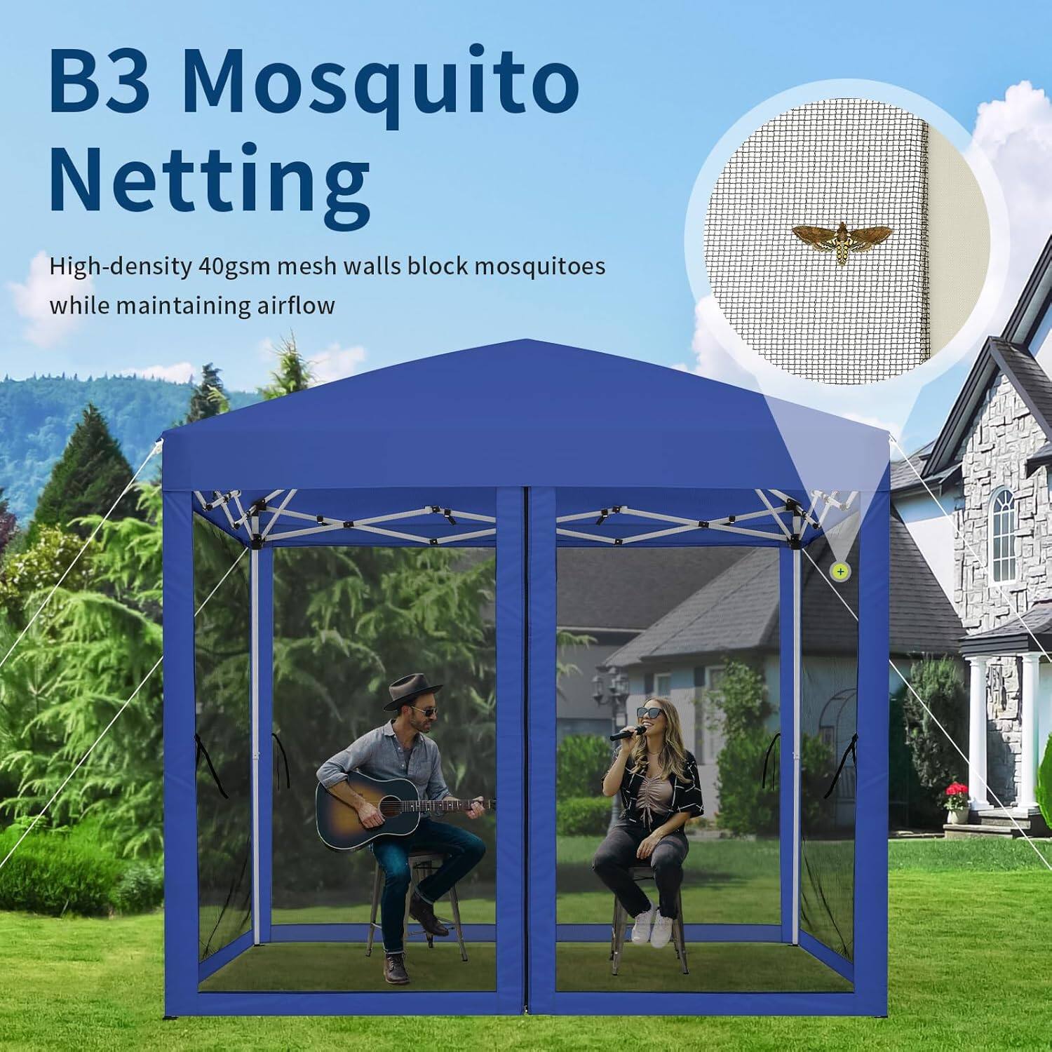B3 Mosquito Netting

High-density 40gsm mesh walls block mosquitoes while maintaining airflow