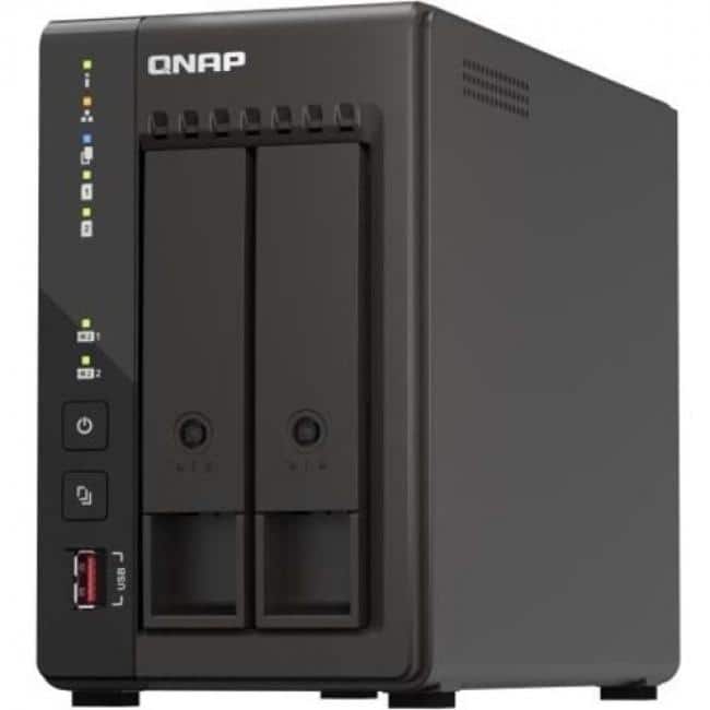QNAP - Turbo NAS TS-253E-8G SAN/NAS Storage System - 1 x Intel Celeron J6412 Quad-core (4 Core) 2 GHz - 2 x HDD Supported - Unknown