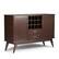 Front. Simpli Home - Draper Mid Century Sideboard Buffet and Wine Rack - Medium Auburn Brown.