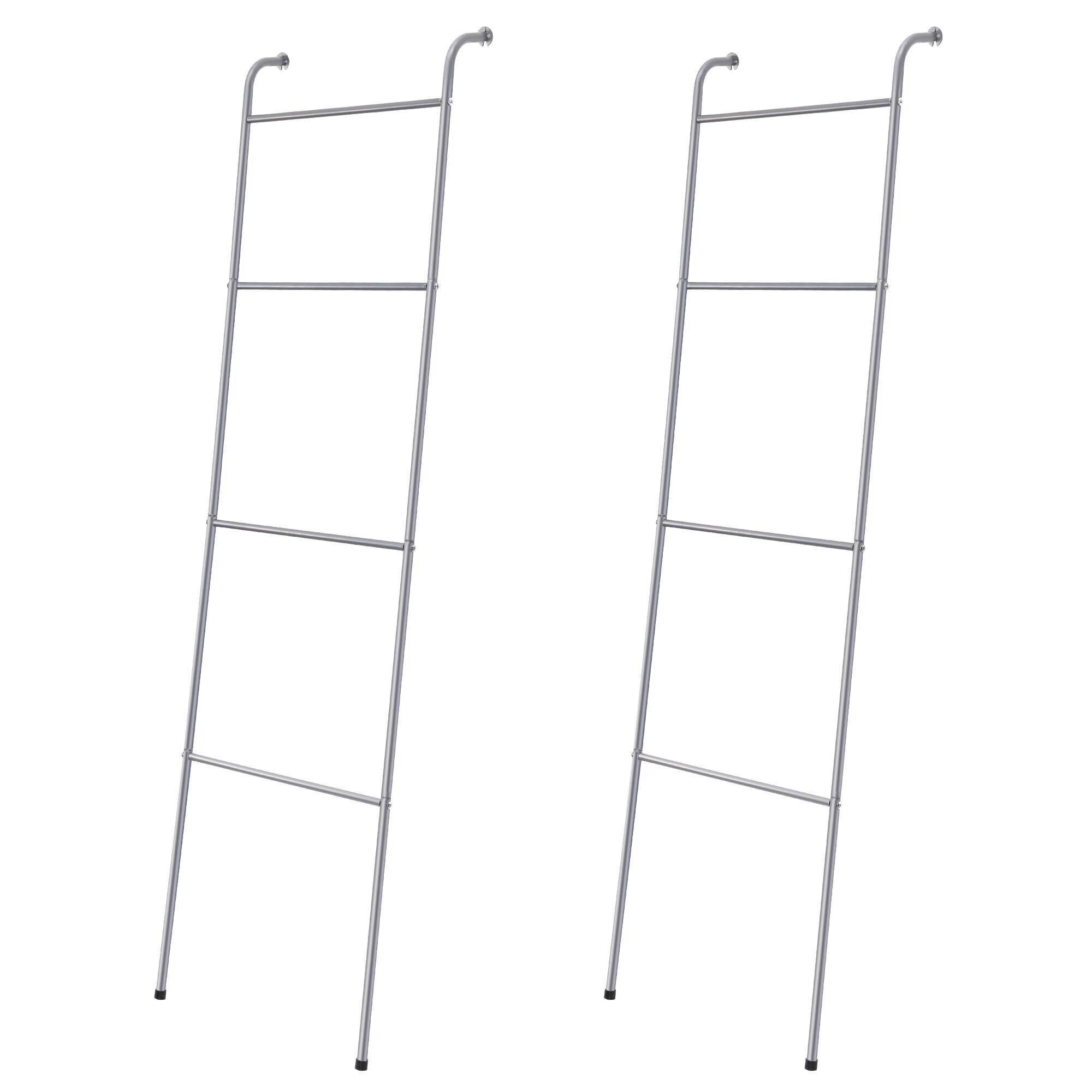 Alt View 2. Oumilen - 2-Pack Silver 4-Tier Blanket Ladder - Silver.