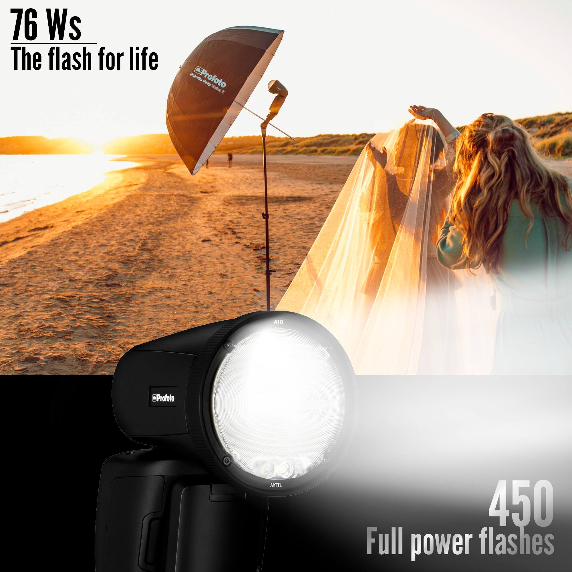 76 Ws  
The flash for life  

450  
Full power flashes