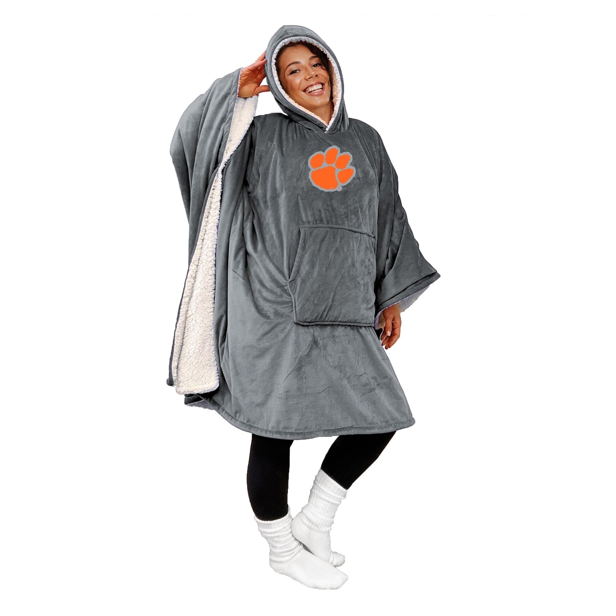 Pegasus - Clemson Tigers 60- x 80- Team Color Hoodie Bloncho - Multicolor
