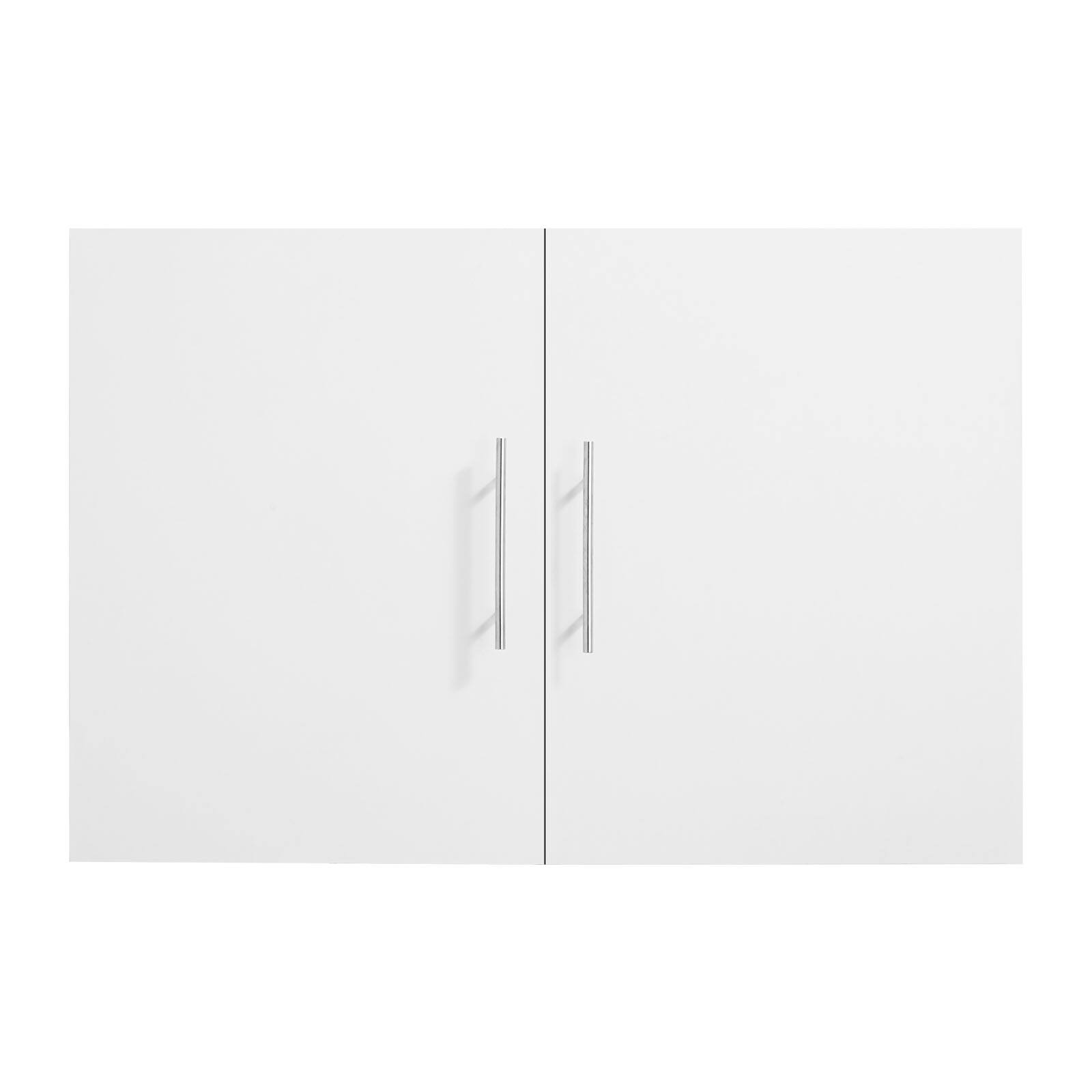 Alt View 5. VEVOR - Laundry Room Wall Cabinet, 2-Tier Wall Mounted Hanging Cabinet with Adjustable Shelf, 36 in Cupboard Storage - White.