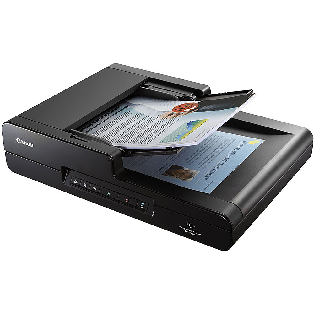 Angle View: Canon - DR-F120 imageFORMULA Office Document Scanner - Black