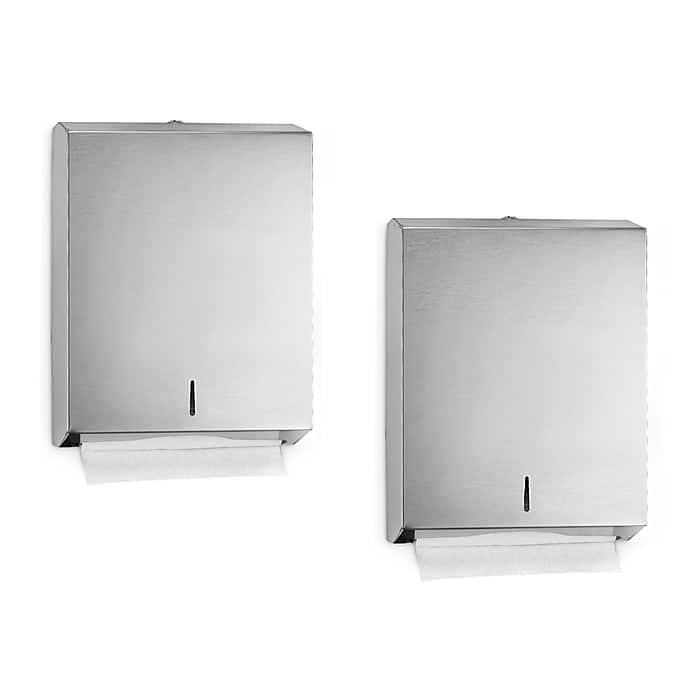 Alpine Industries - Paper Towel Holder, C-Fold/Multi-Fold, Paper Towel Dispenser, 2 Pack - Stainless Steel