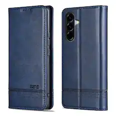 Front. UUCOVER - Wallet Case for Samsung Galaxy S26 FE,PU Leather Wallet Folio Case with Card Slots Shockproof Kickstand Cover - Blue.
