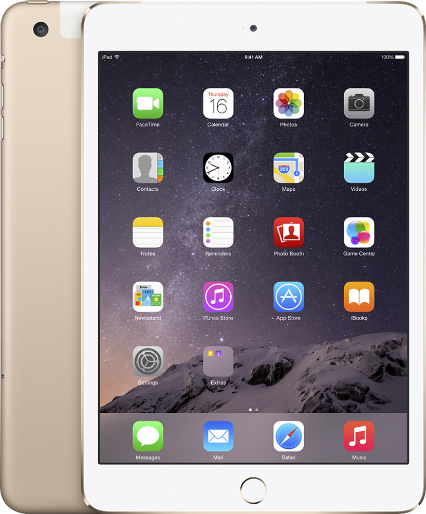 PC/タブレット タブレット Apple iPad mini 3 Wi-Fi + Cellular 128GB Gold MH3N2LL/A - Best Buy
