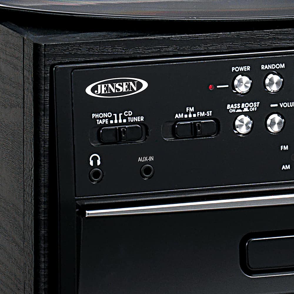 Alt View 11. Jensen - 4W CD Stereo System with Cassette, Turntable and AM/FM Radio - Black.