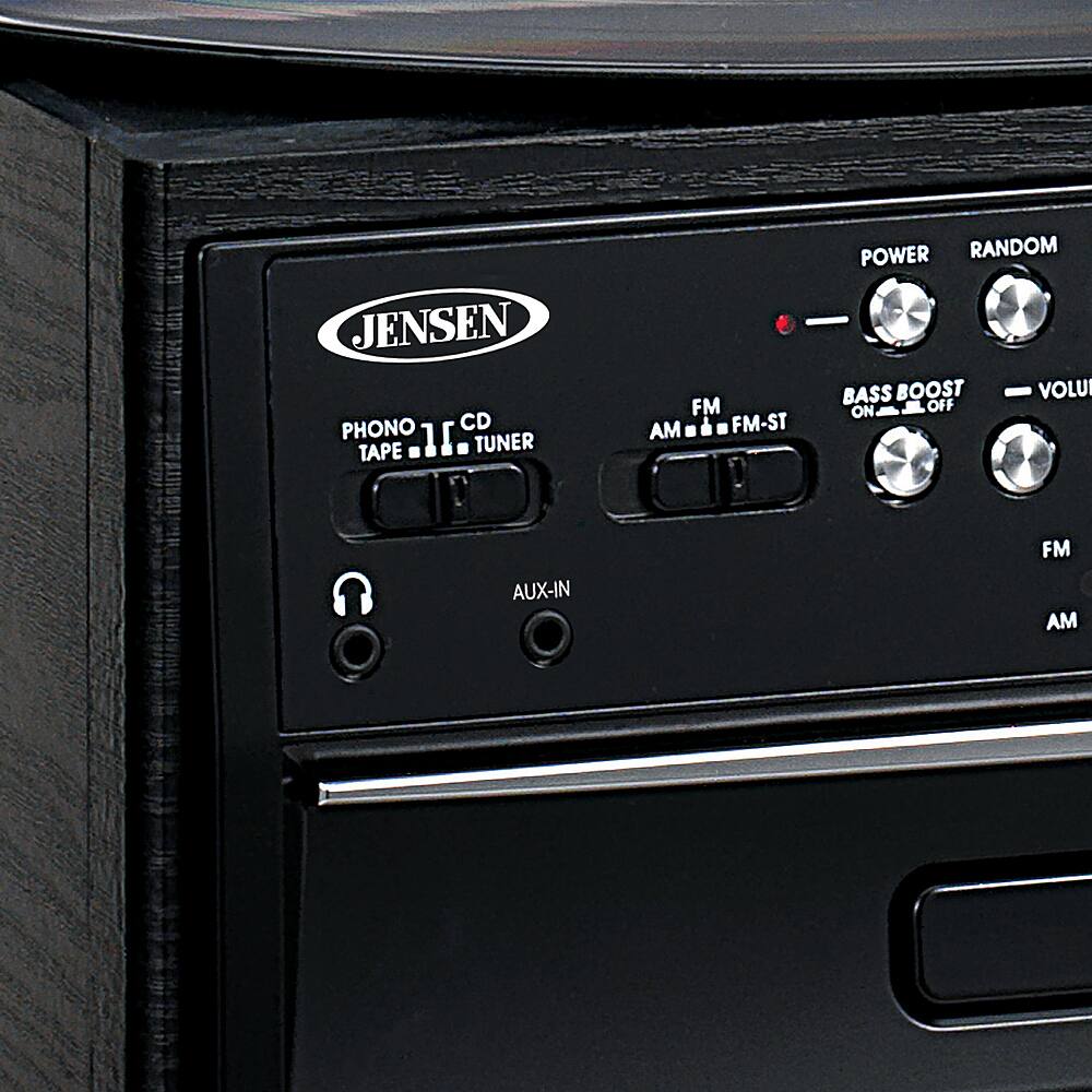 Alt View 11. Jensen - 4W CD Stereo System with Cassette, Turntable and AM/FM Radio - Black.