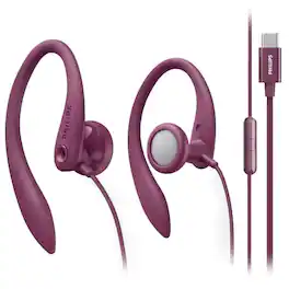 Philips - USB-C Wired Sport Earbuds with 15mm Drivers and Inline Controls & Mic - Pink