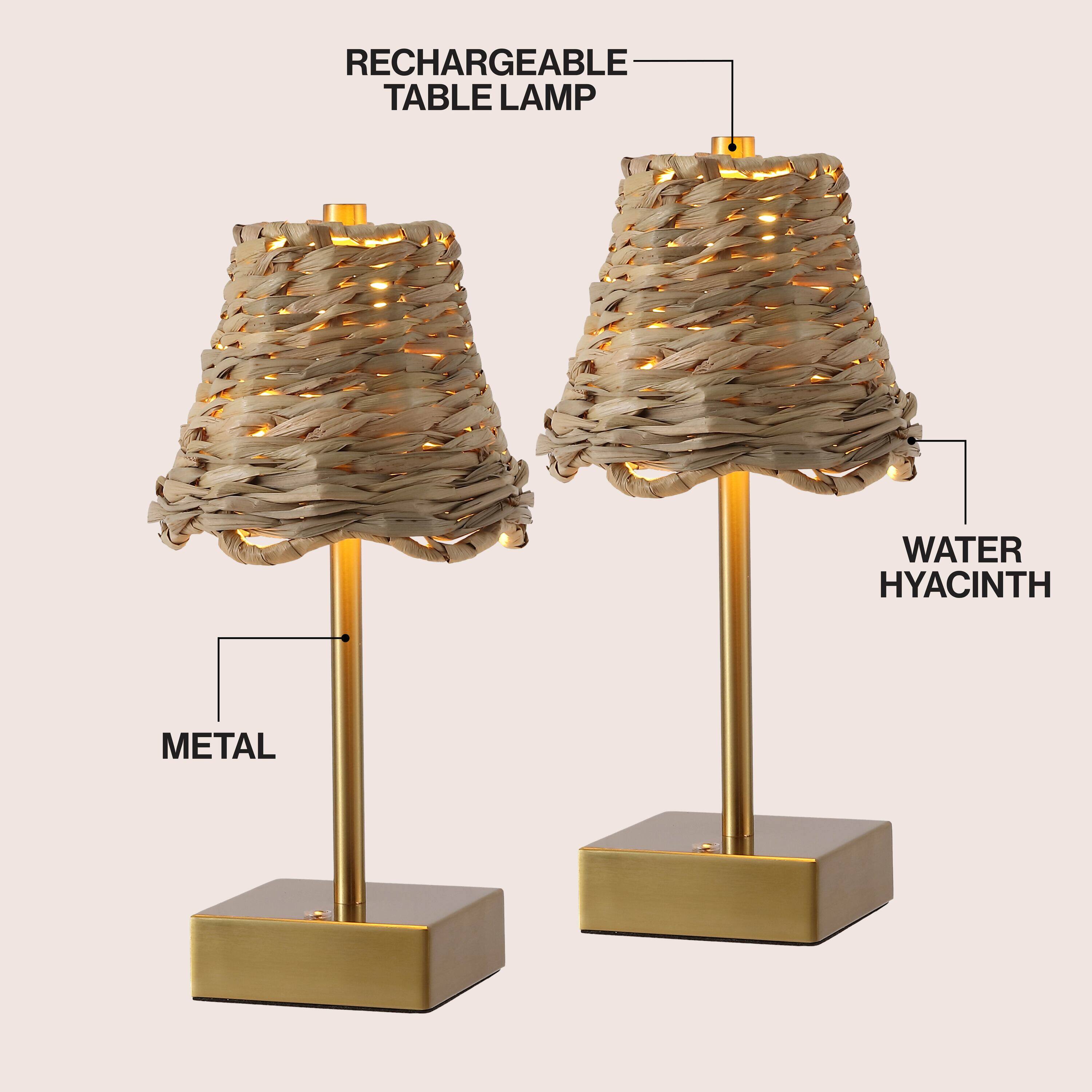 RECHARGEABLE TABLE LAMP  
WATER HYACINTH  
METAL