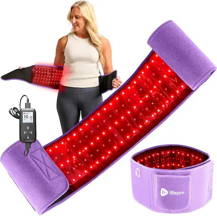 Front. LifePro - LifePro Red Light Therapy Belt with 660nm and 850nm Infrared for Body Pain Relief and Wellness - Purple.