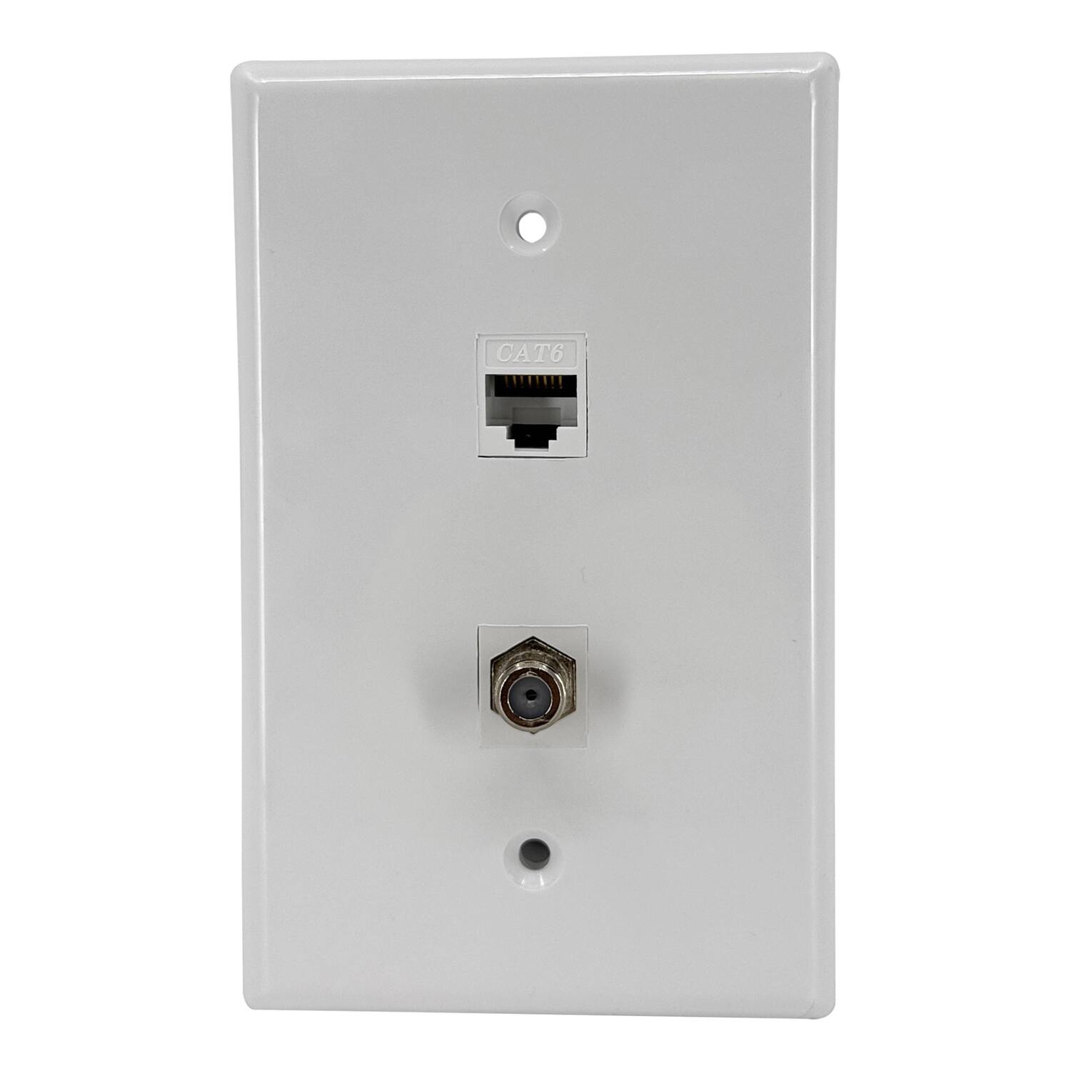 Back. DataComm Electronics - Datacomm Electronics 20-3426-uwh-10 Cat-6 Data Jack, 180deg Configuration, Ultra White, 10 Pack - White.