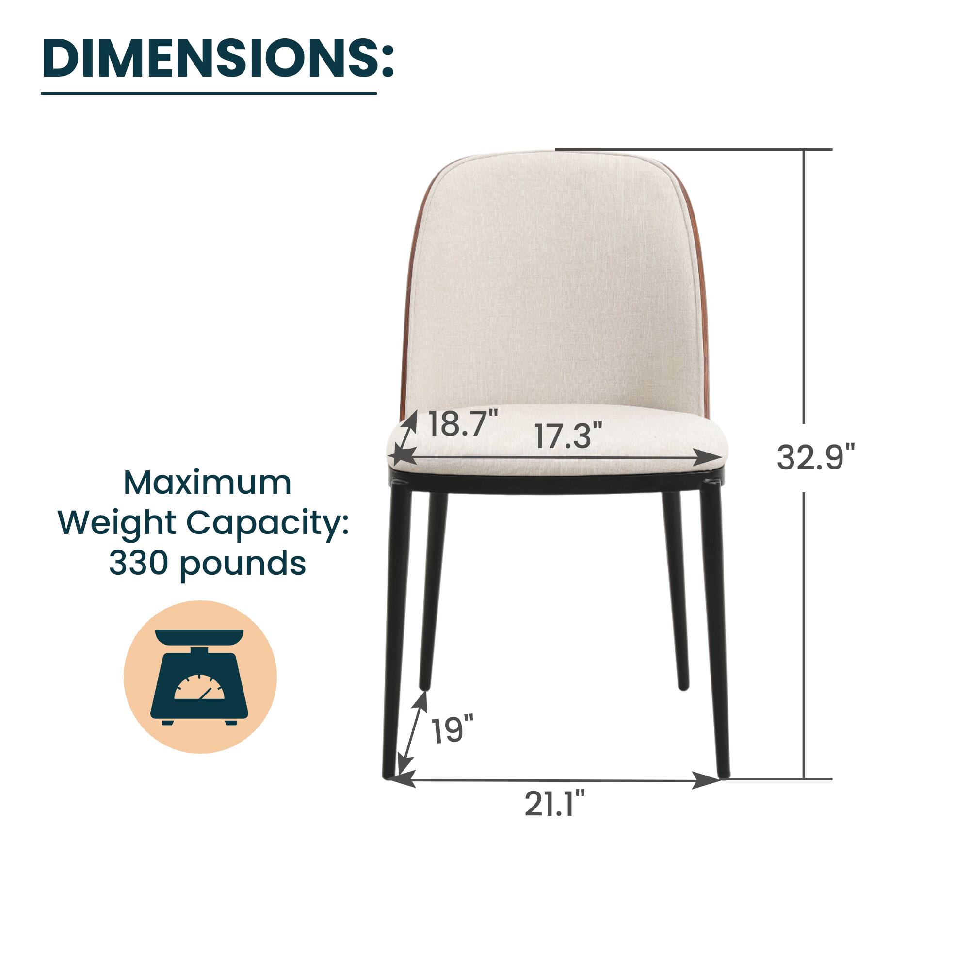 DIMENSIONS:  
Maximum Weight Capacity: 330 pounds  
18.7" x 17.3" x 32.9" x 19" x 21.1"