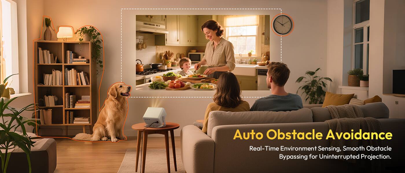 Auto Obstacle Avoidance  
Real-Time Environment Sensing, Smooth Obstacle Bypassing for Uninterrupted Projection.