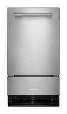Front. KitchenAid - 18 inch 35-Lb. Ice Maker - PrintShield Stainless Finish.