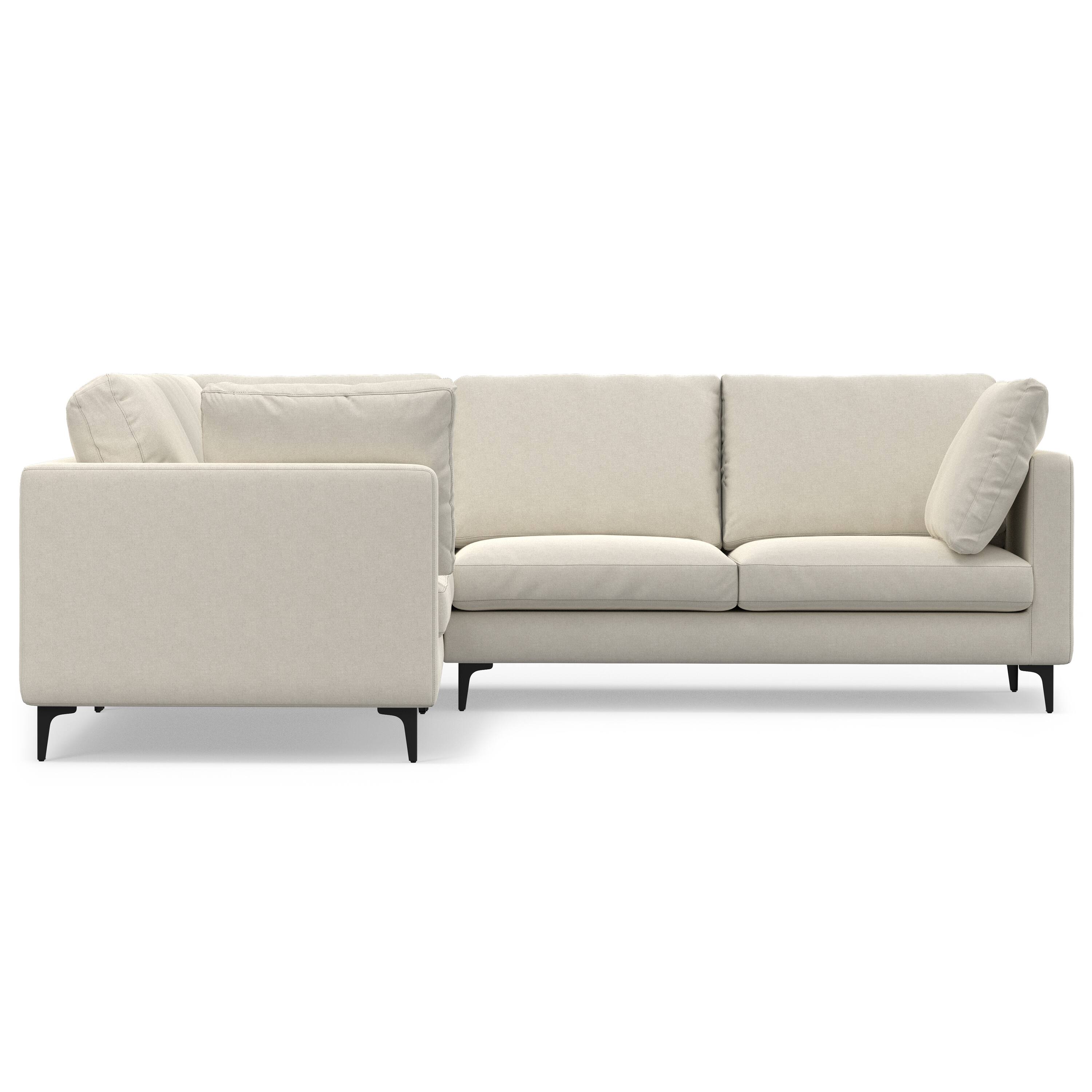 Left. Simpli Home - Ava Corner Sectional in Tightly Woven Performance Fabric - Cream.